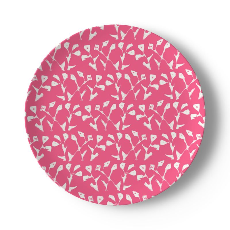 Hot Pink Genevieve China Plate Set