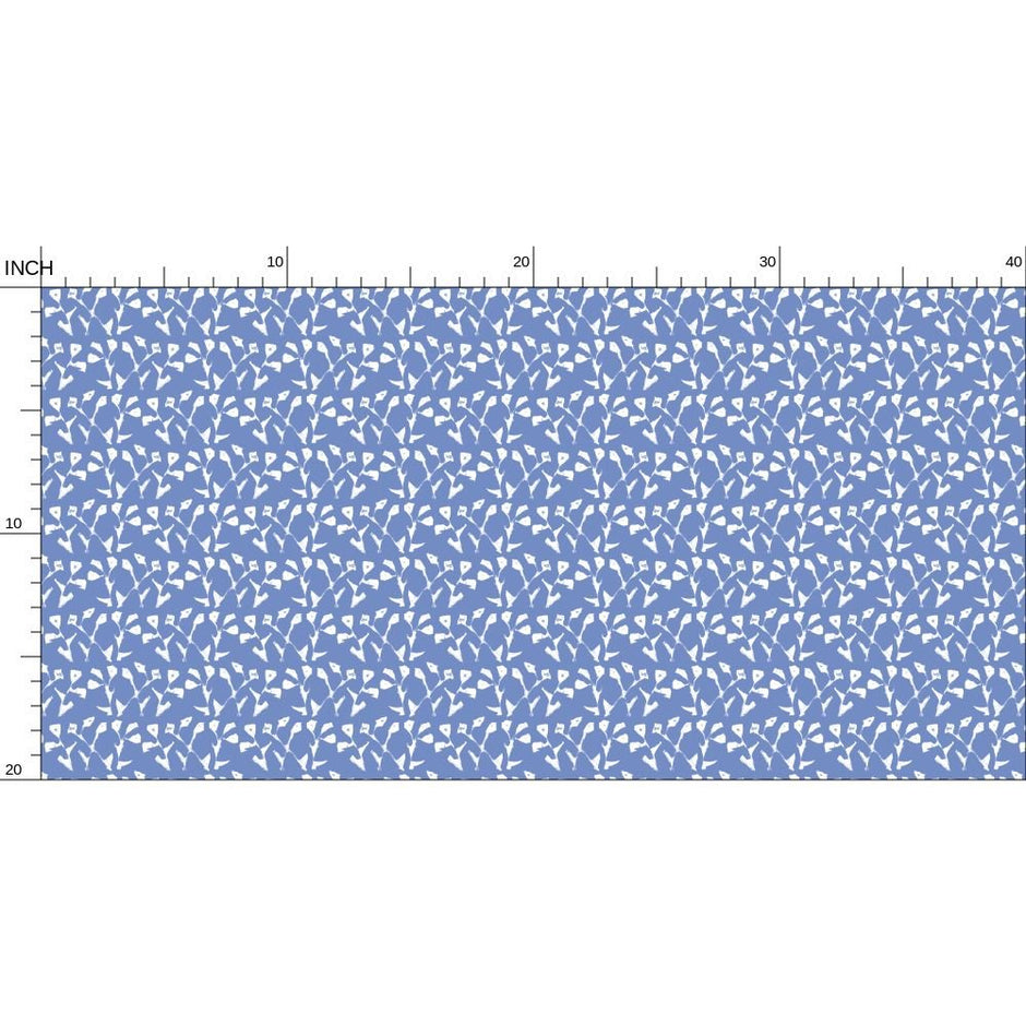 Genevieve Fabric (Blue) – Custom Cotton Linen Blend - Aware House - Erin Donahue Tice -