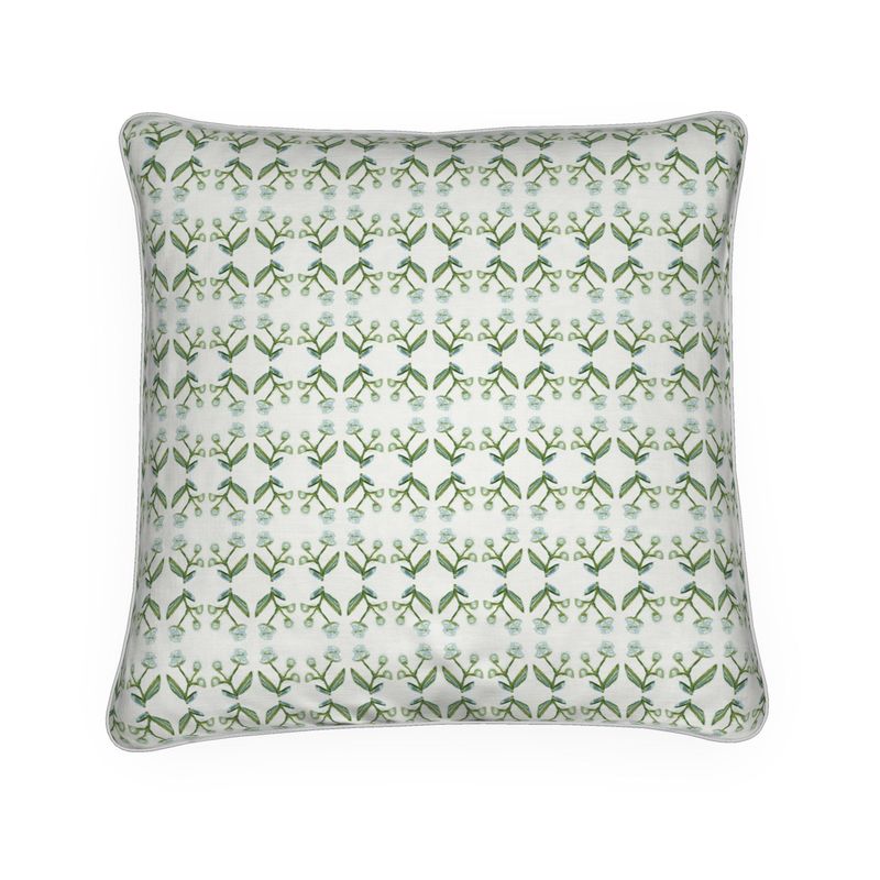 Petite Antonia Throw Pillow in Green & Blue-zoom-1