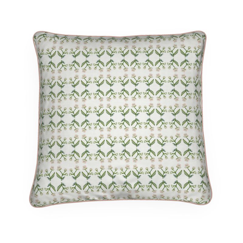 Petite Antonia Throw Pillow in Sage & Pink