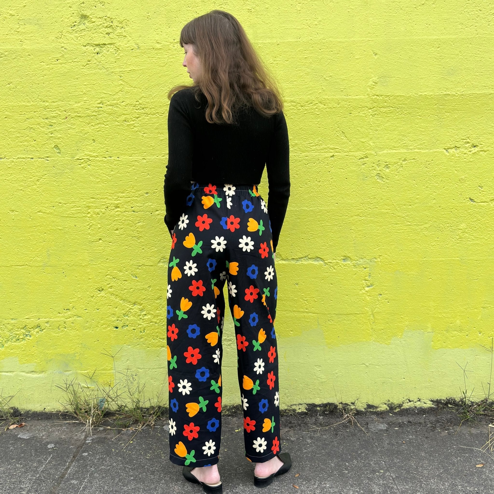 Stevie Pant | Floral Black - Aware House