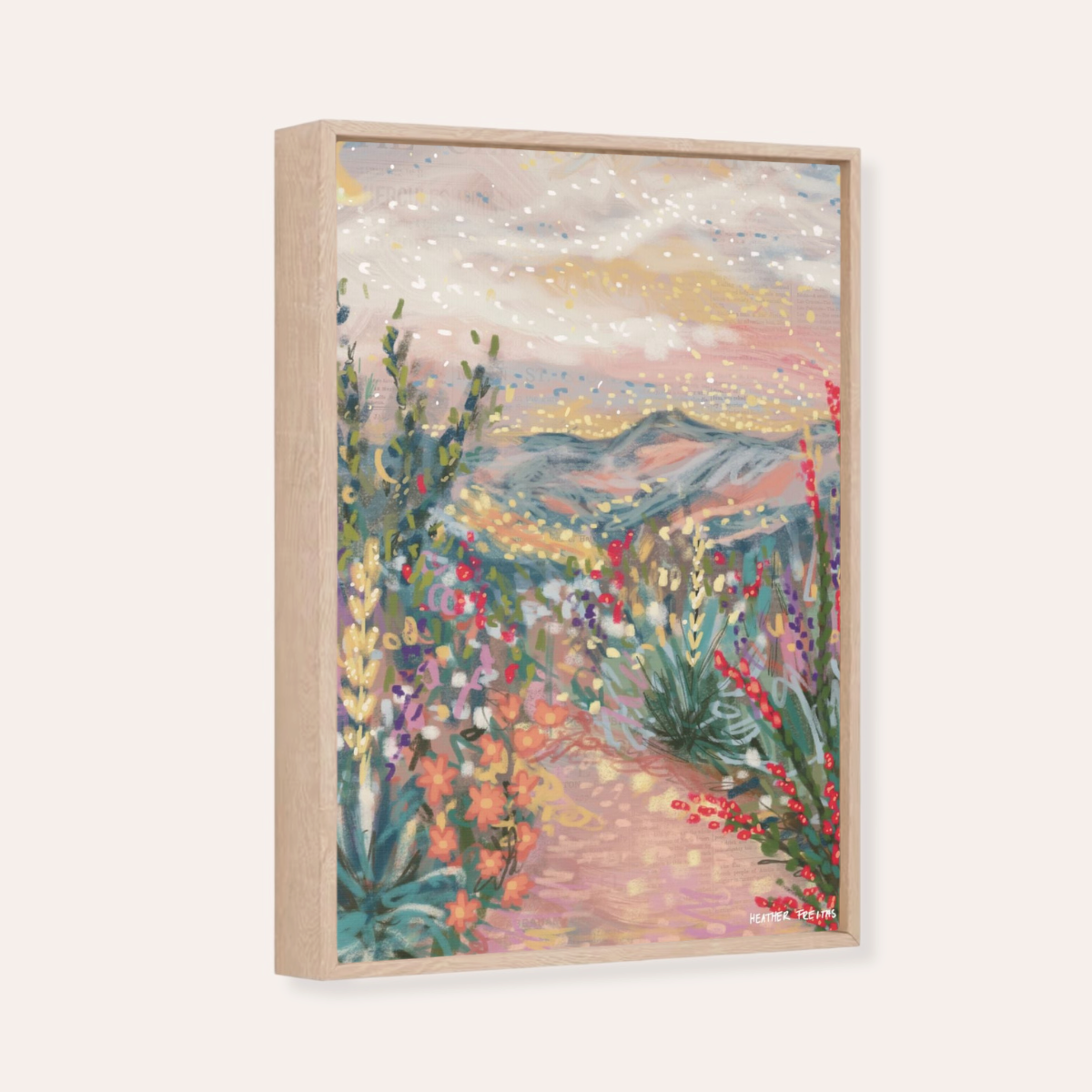 Pastel Desert | Framed Fine Art Canvas Print | Multiple Sizes-zoom-3