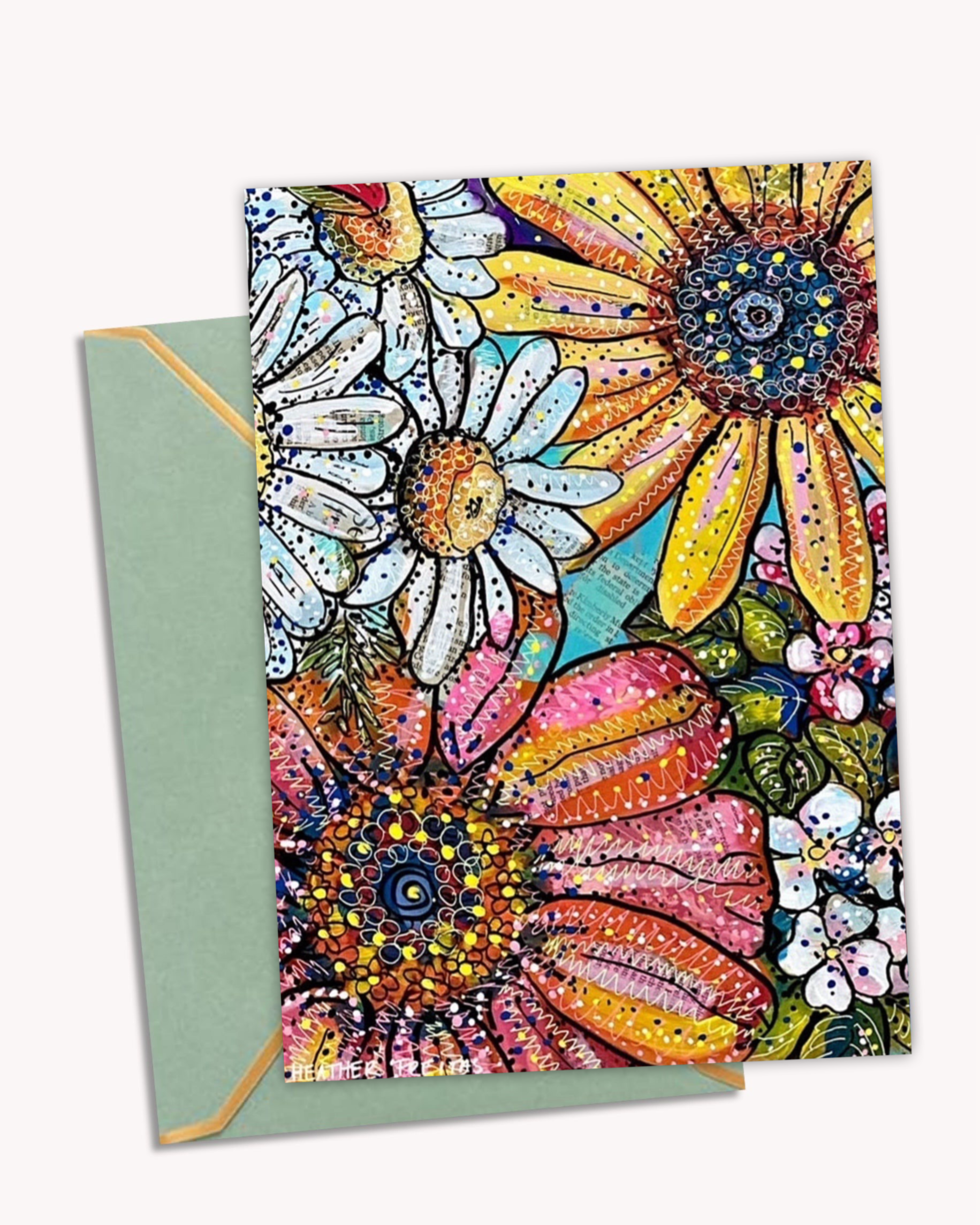 Flower Power Greeting Card Fine Art Print-zoom-1