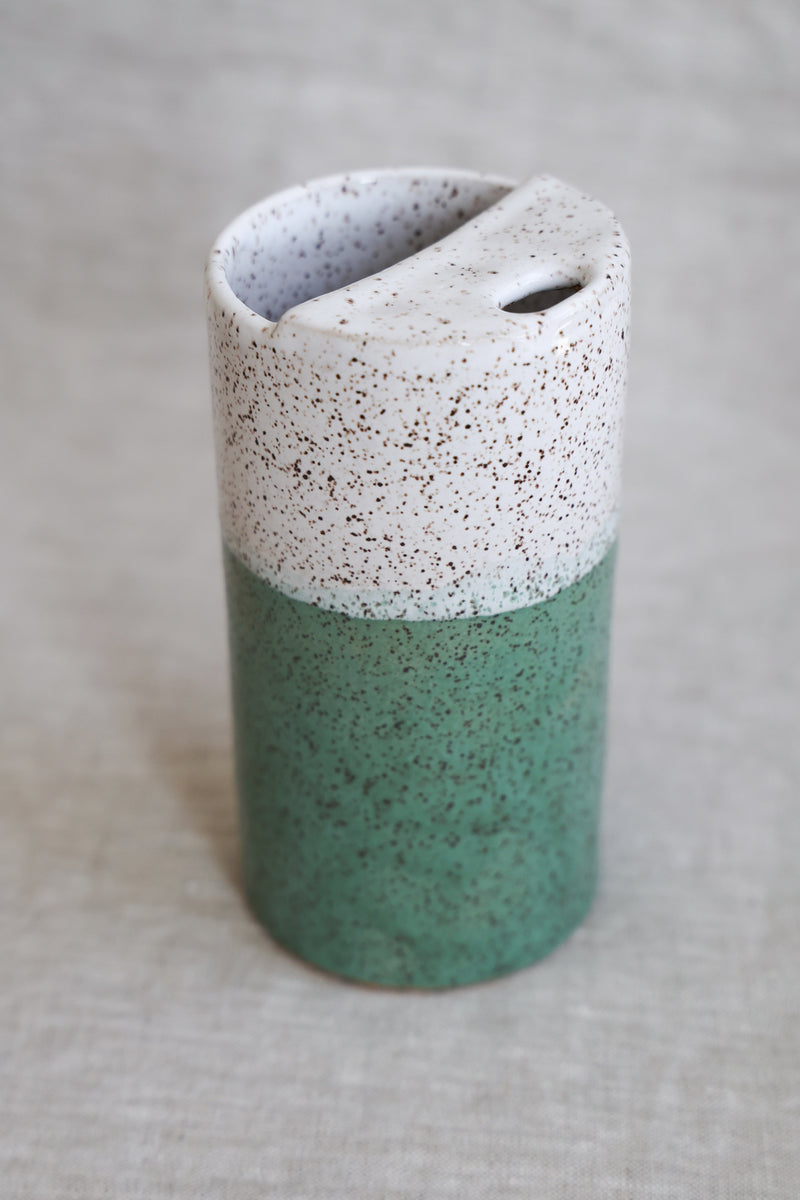 Seafoam & White Speckled To-Go Cup | Ceramic Stoneware-zoom-