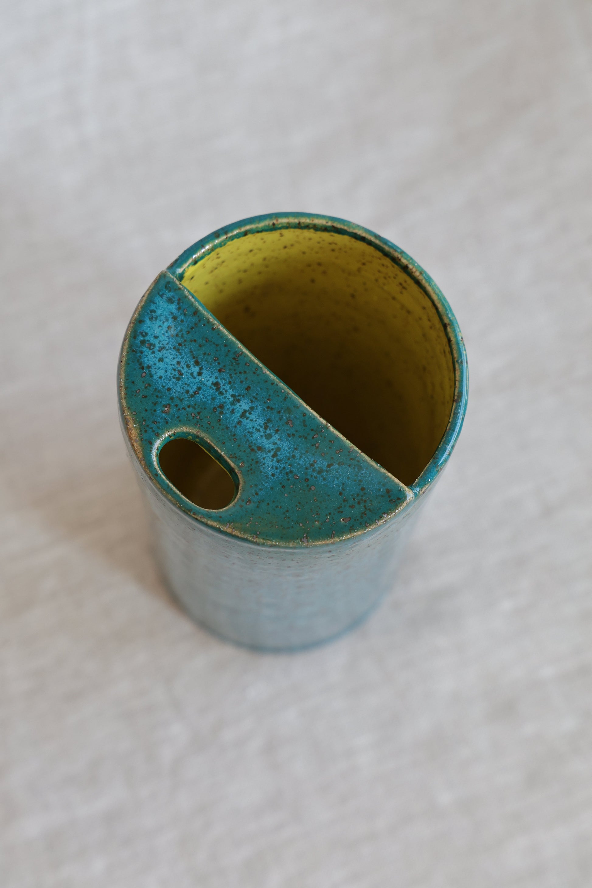 Turquoise & Yellow Speckled To-Go Cup | Ceramic Stoneware-2