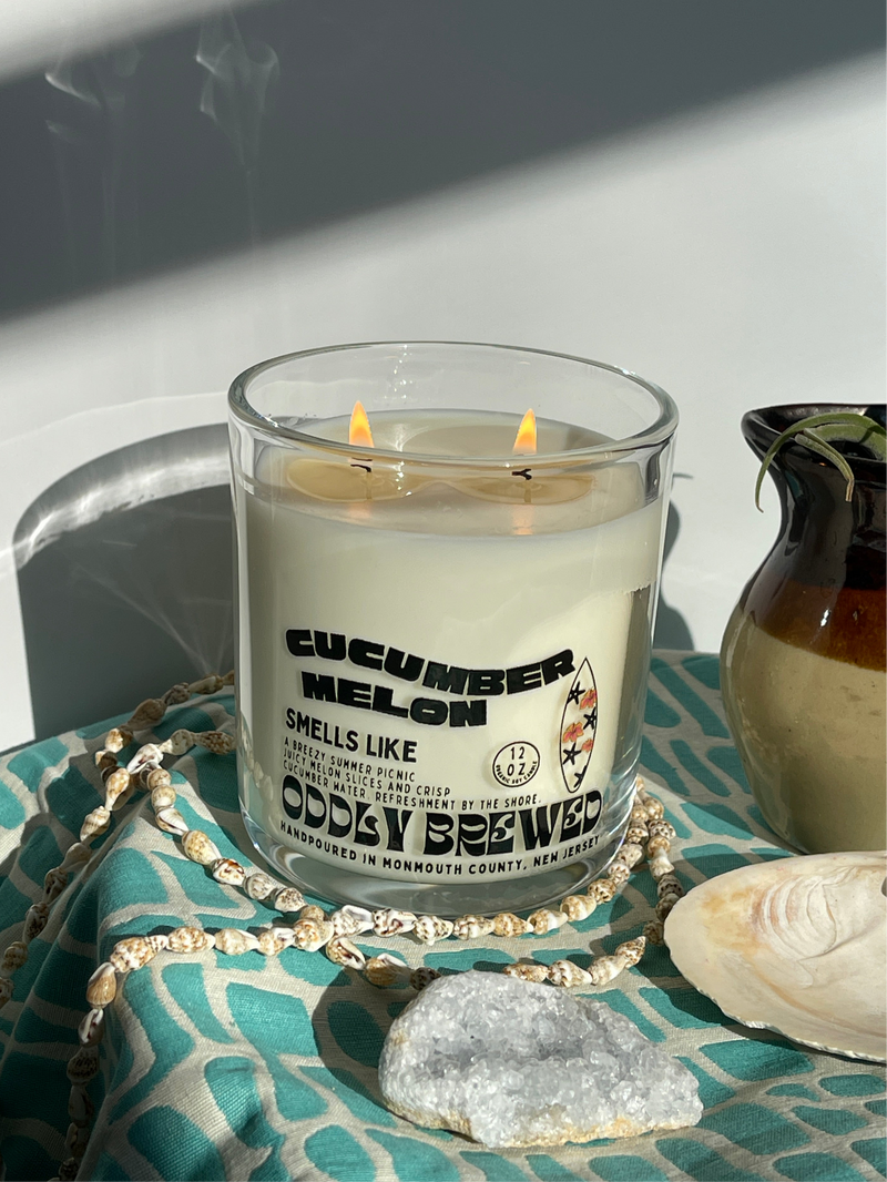 Large Cucumber Melon Soy Candle-zoom-