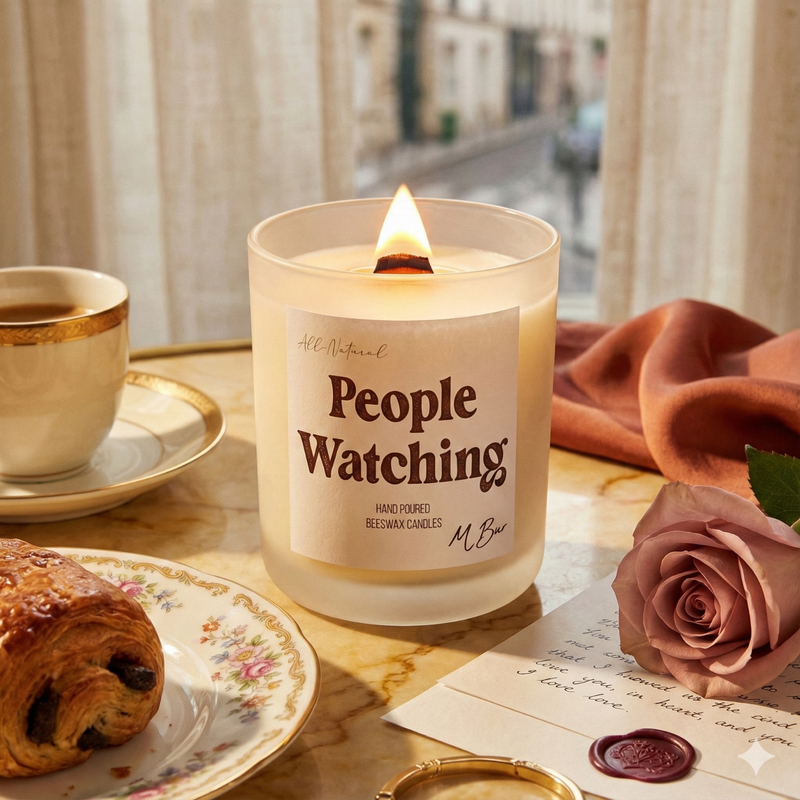 People Watching Beeswax Candle-zoom-