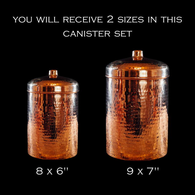 Copper Kitchen Canisters | Large Set, 2 Pieces-zoom-