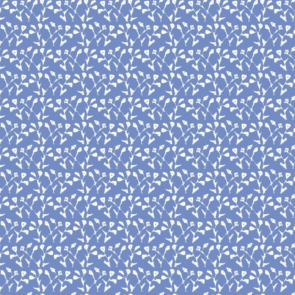 Genevieve Fabric (Blue) – Custom Cotton Linen Blend - Aware House - Erin Donahue Tice -