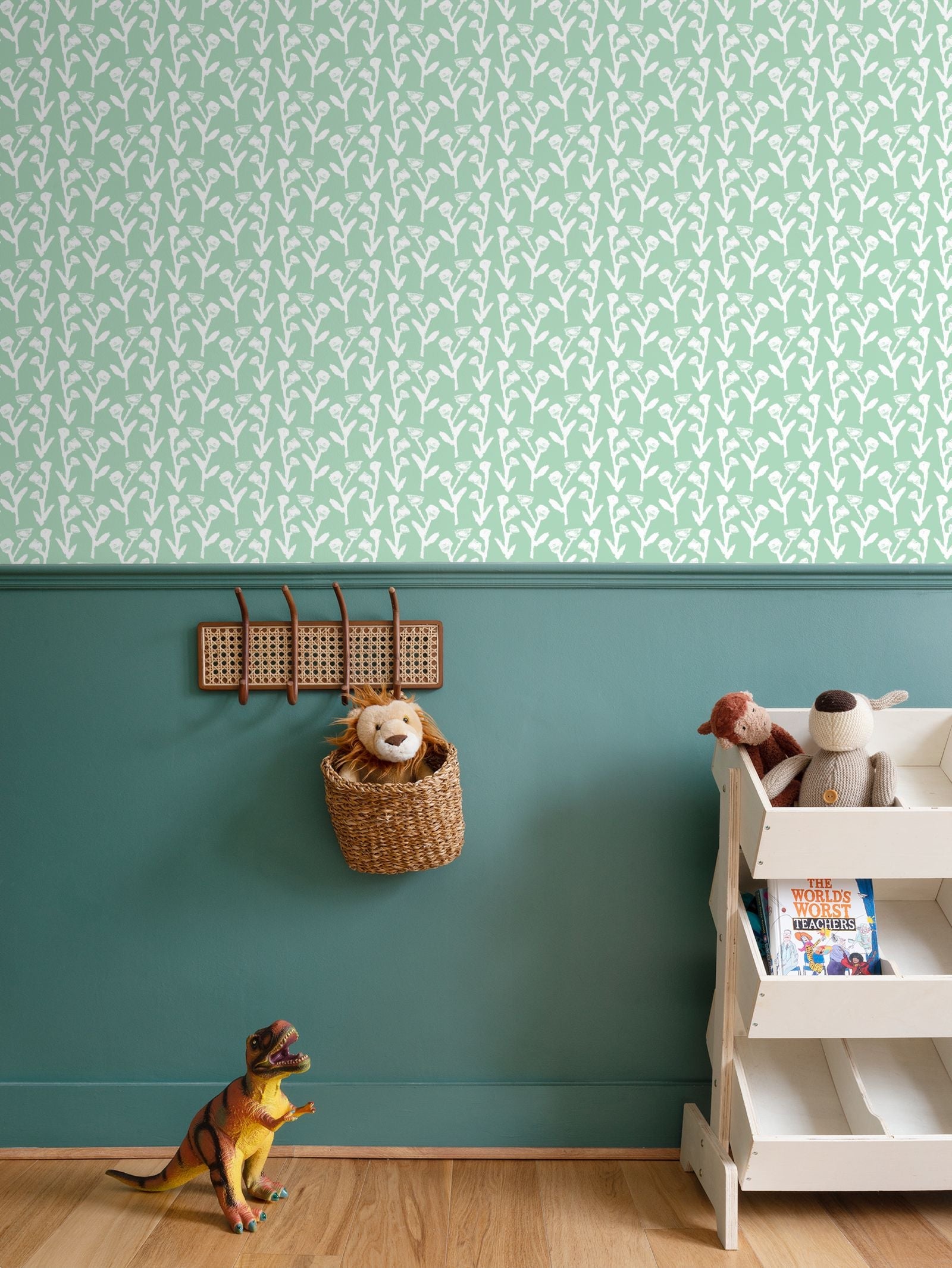 Ivy Manor Wallpaper (Mint) – Handmade & Digitally Printed