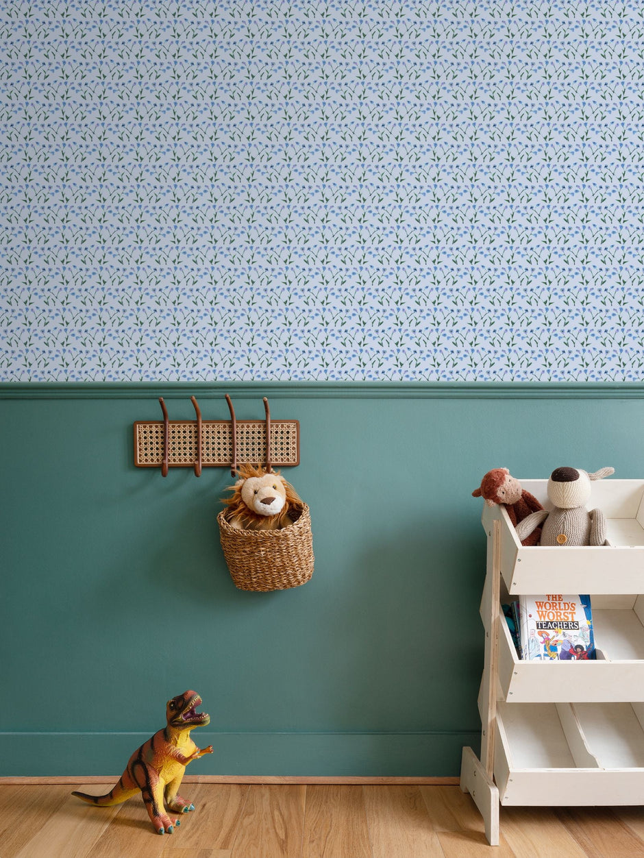 Genevieve Wallpaper (Periwinkle Multi) – Handmade & Digitally Printed