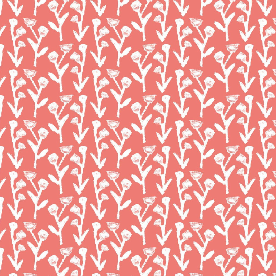 Ivy Manor Wallpaper (Coral) – Handmade & Digitally Printed