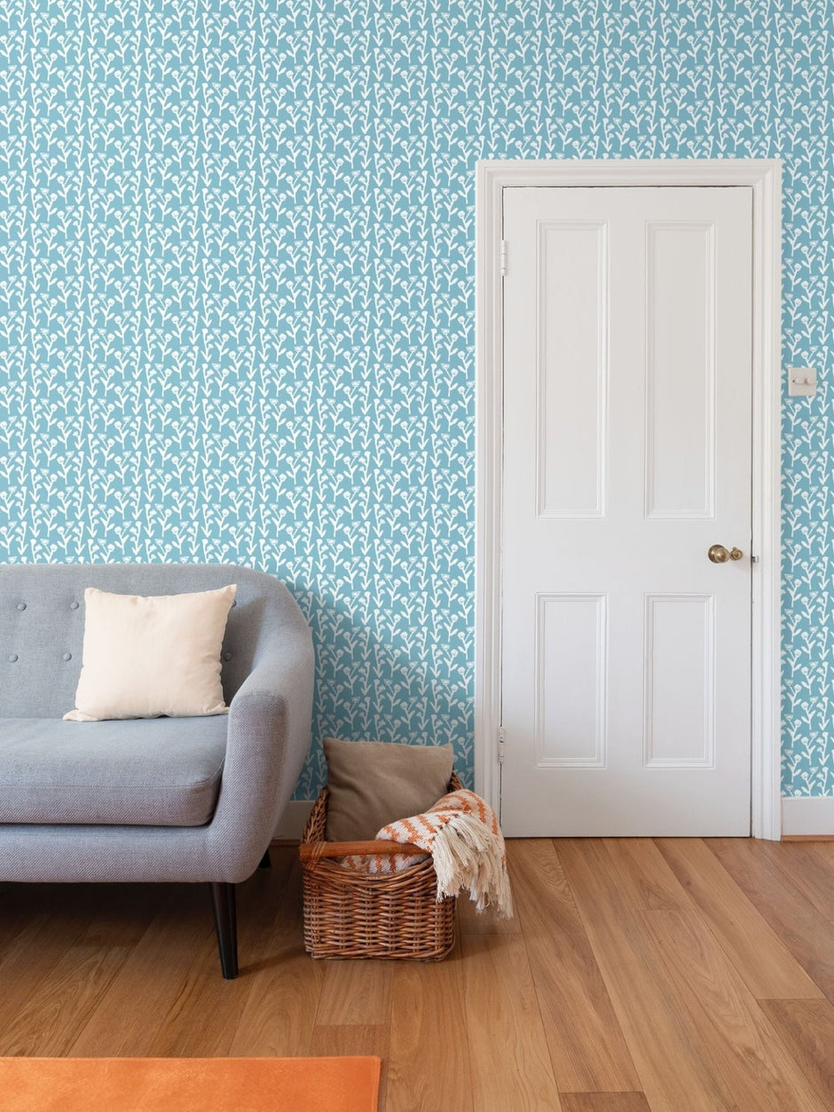 Ivy Wallpaper (Slate) – Handmade & Digitally Printed - Aware House - Erin Donahue Tice -