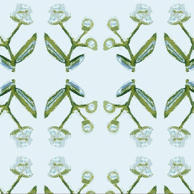 Antonia Fabric (Light Blue Ground) – Custom Cotton Linen Blend
