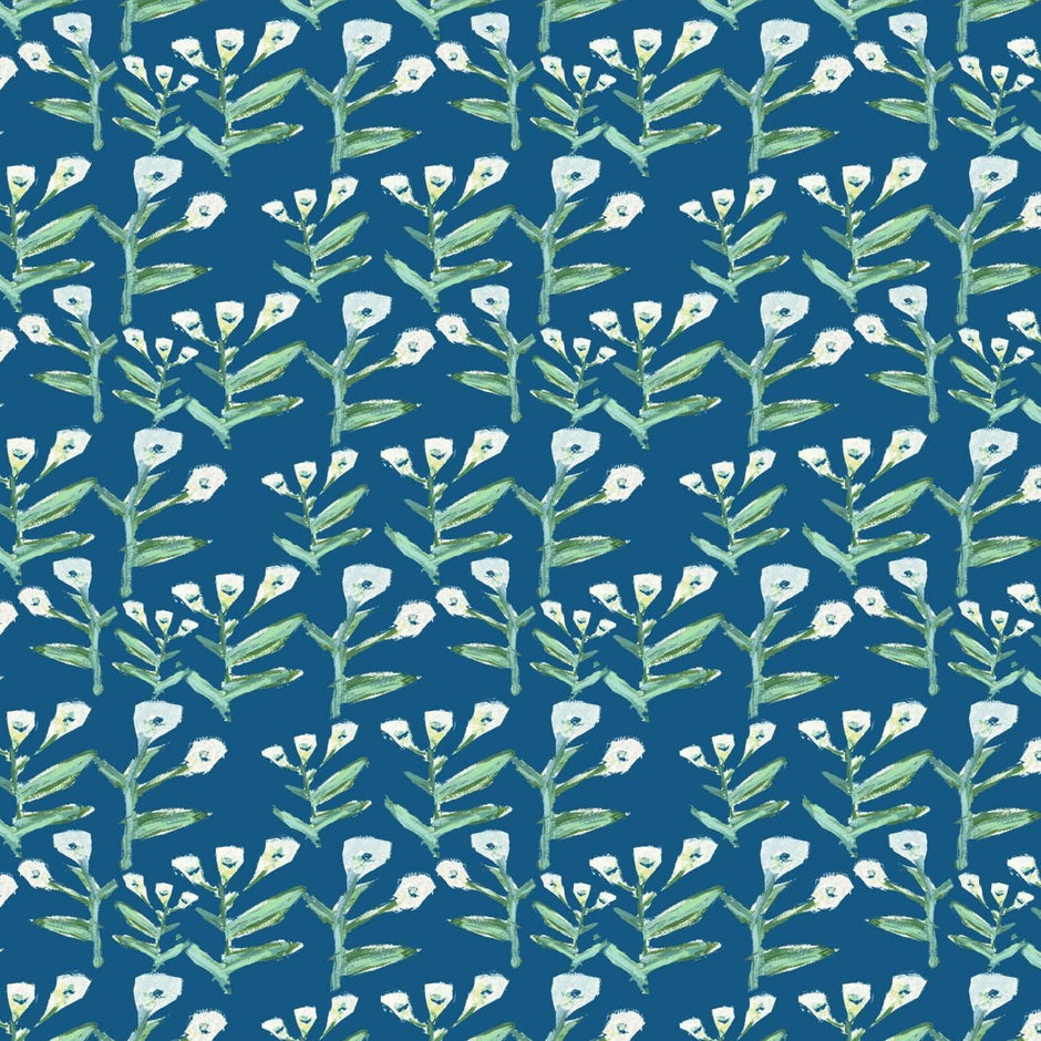 Sydney Wallpaper (Marine) – Handmade & Digitally Printed - Aware House - Erin Donahue Tice -