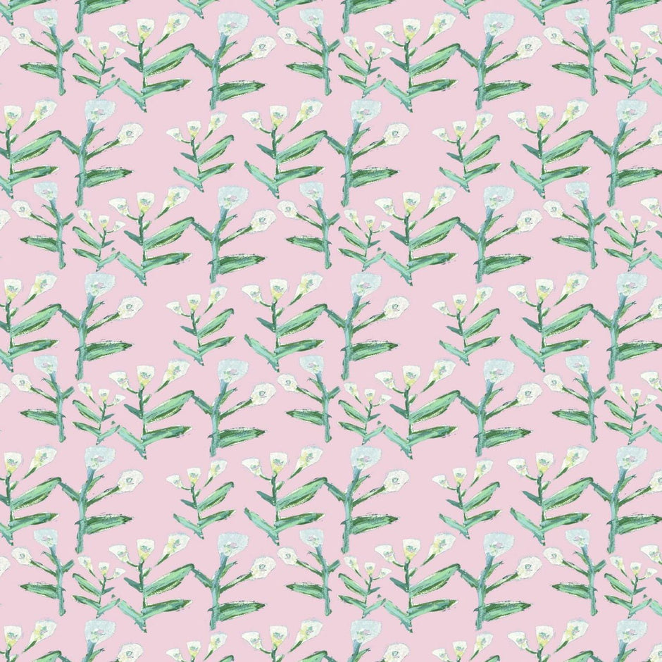 Sydney Wallpaper (Tulip Pink) – Handmade & Digitally Printed - Aware House - Erin Donahue Tice -