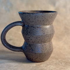 Handmade Angled Ceramic Mug | Ergonomic Stoneware Mug for Coffee & Tea - Aware House