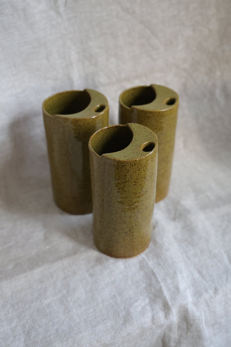 Crescent Moon Travel Mug | Olive Green Stoneware-zoom-