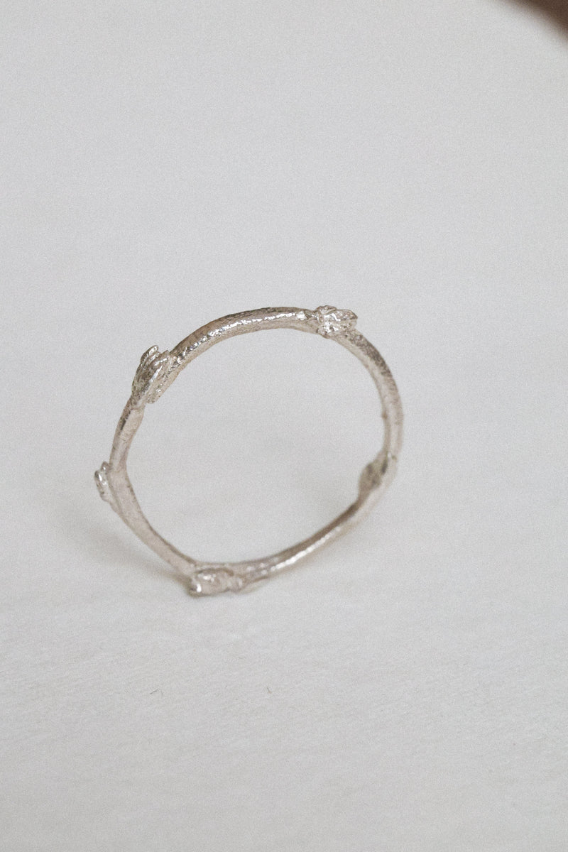 Budding Twig Ring | Recycled Sterling Silver-zoom-