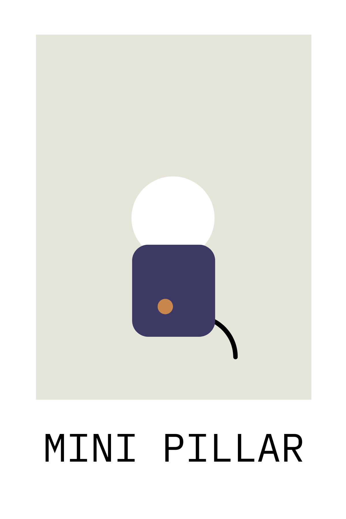 Dark Blue Mini Pillar Lamp