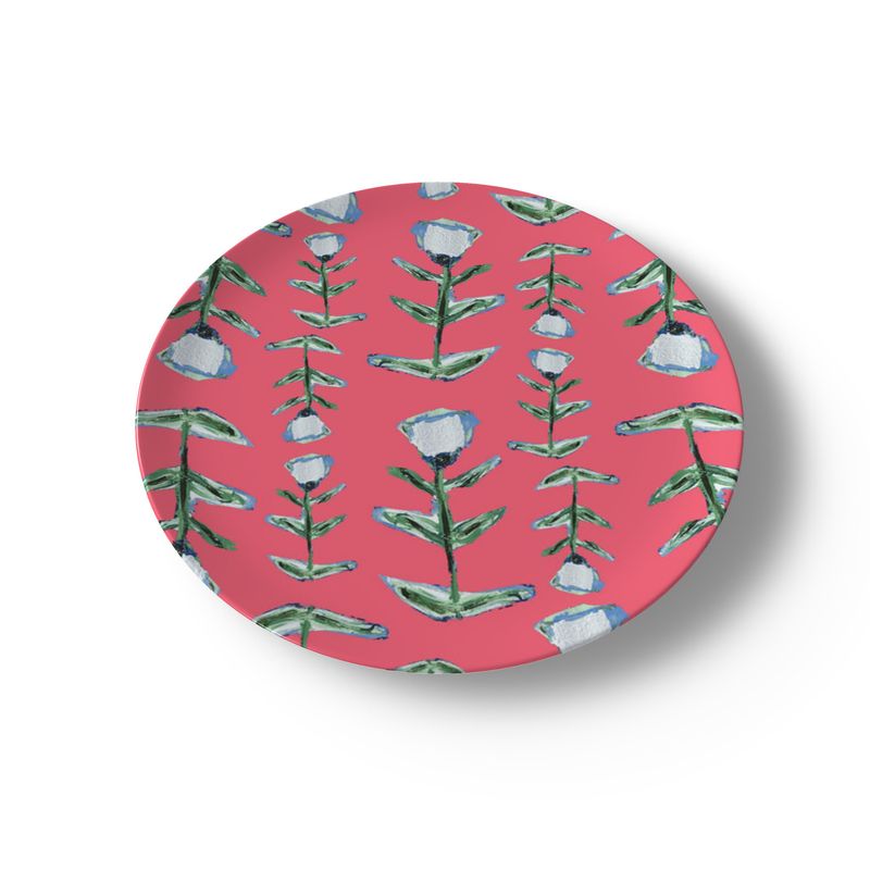 Pink Tulip Bone China Plate