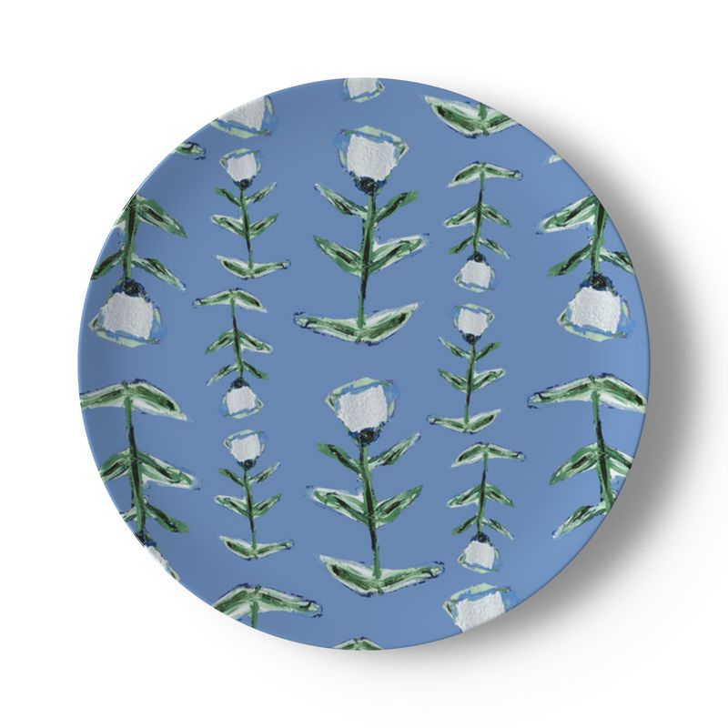 Blue Tulip Bone China Plate-zoom-1