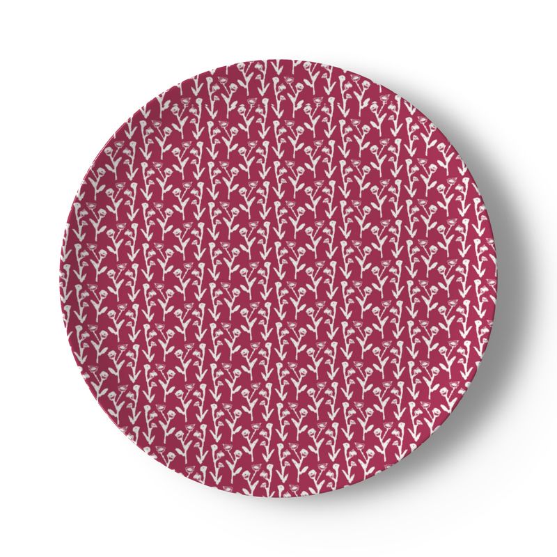 Cranberry Ivy Manor China Plate