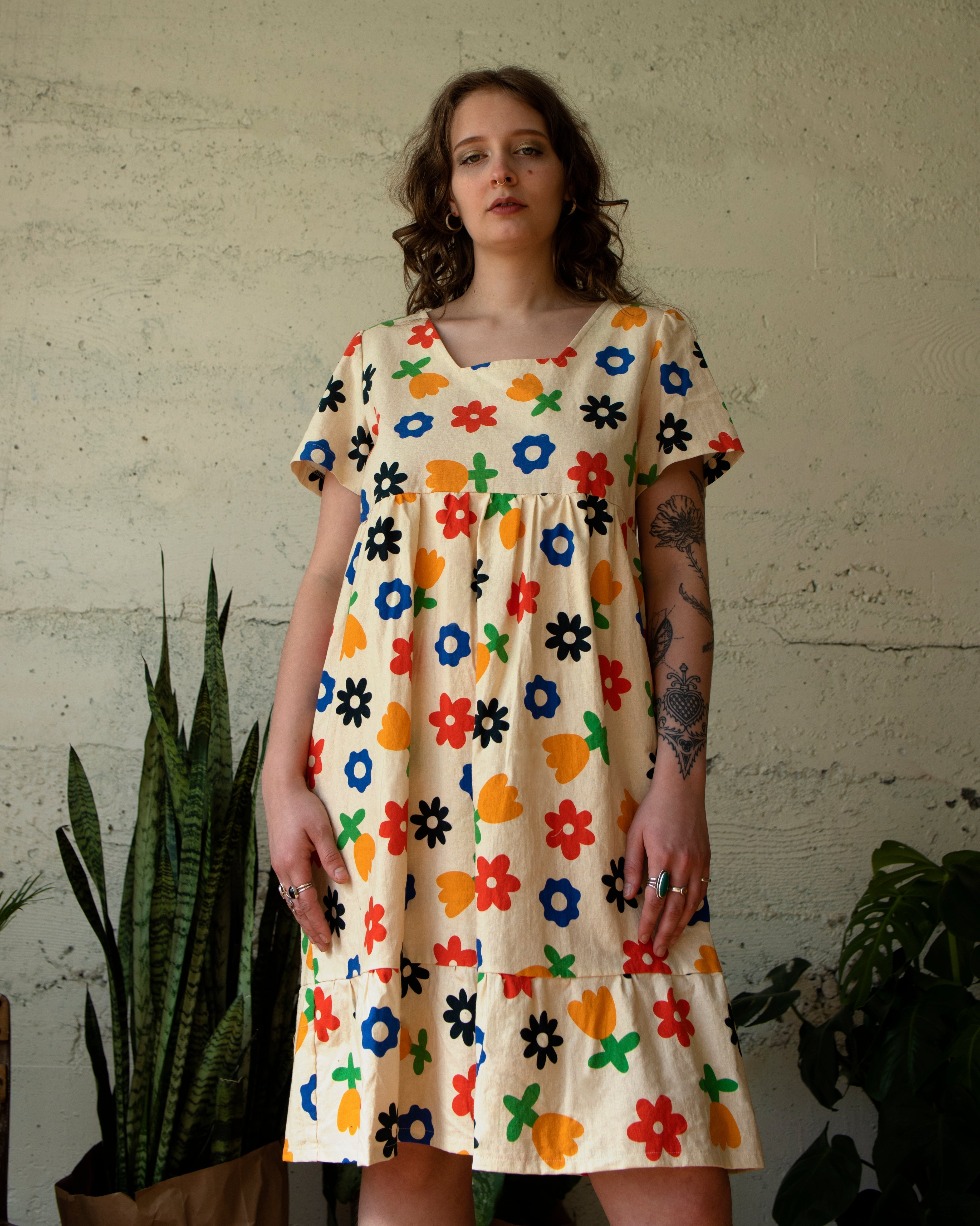 Billie Dress | Floral Cream-zoom-2