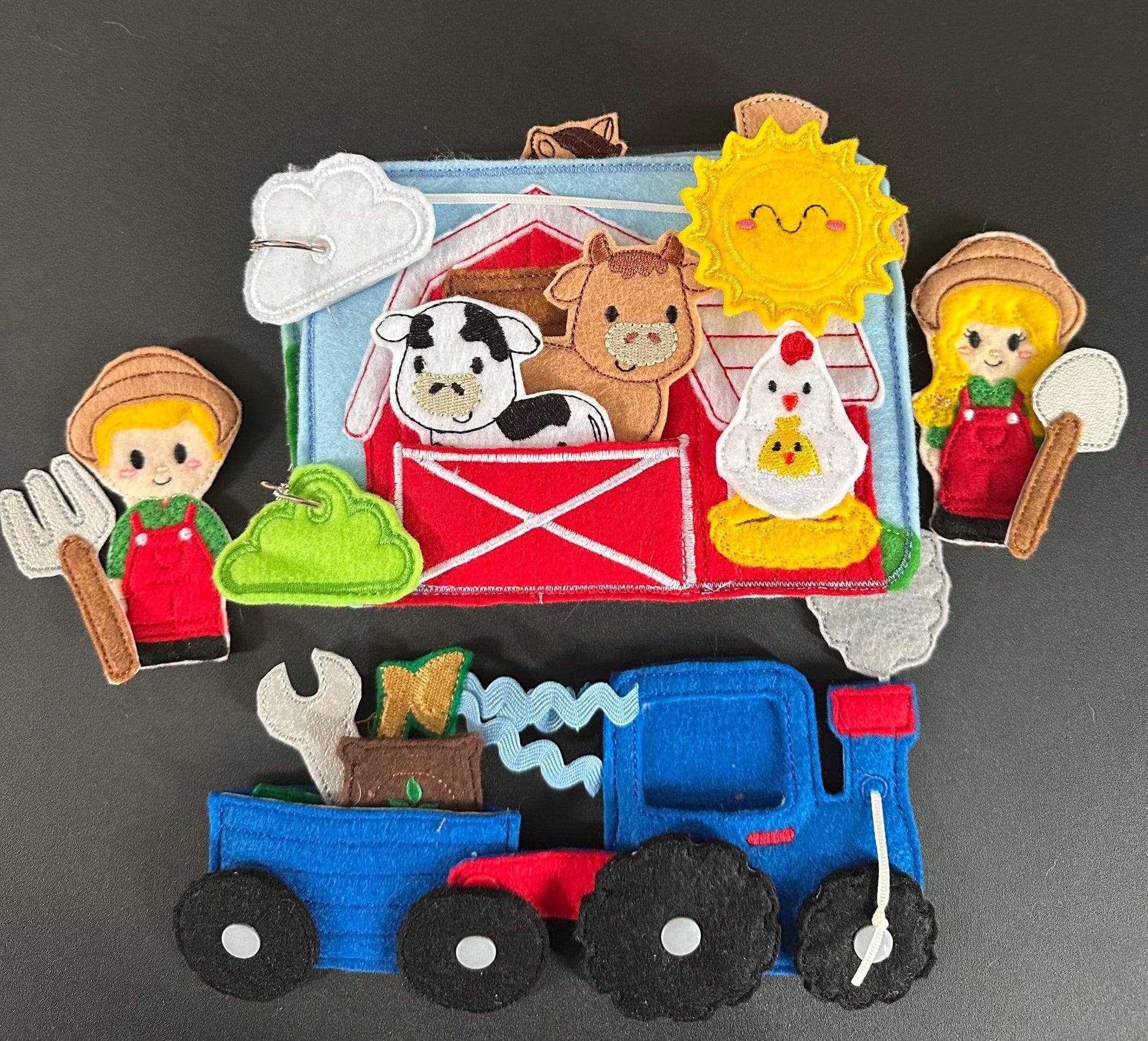 Farm Animal Quiet Book | Interactive Finger Puppet Activity Book - Aware House