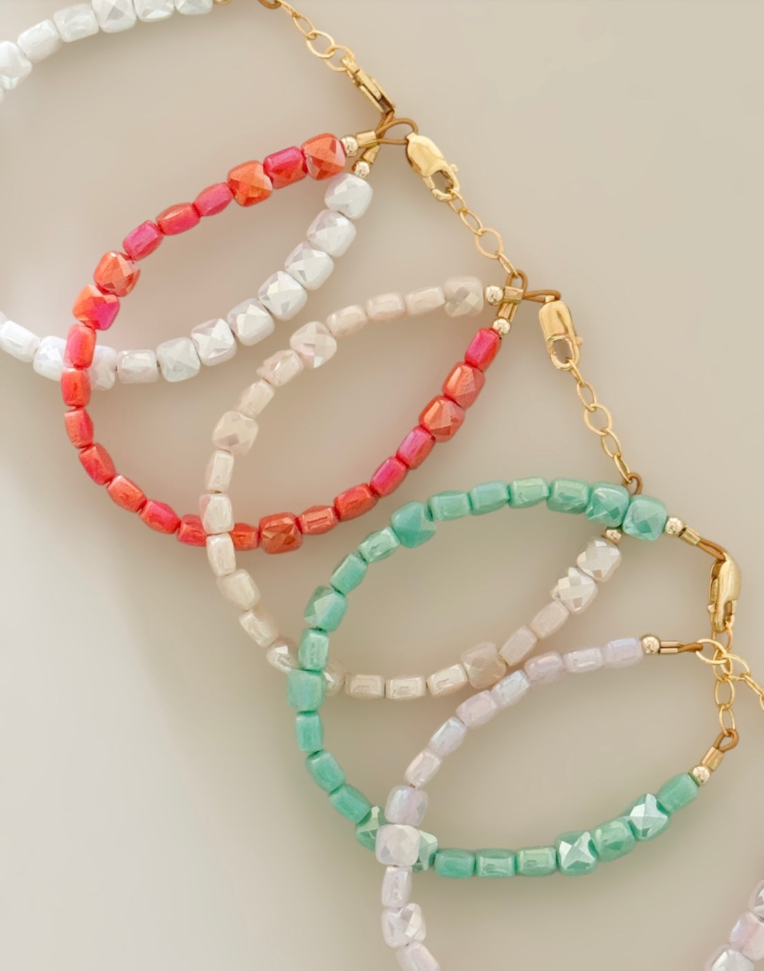 Cream Shimmer Bracelet | 14K Gold Filled-zoom-3