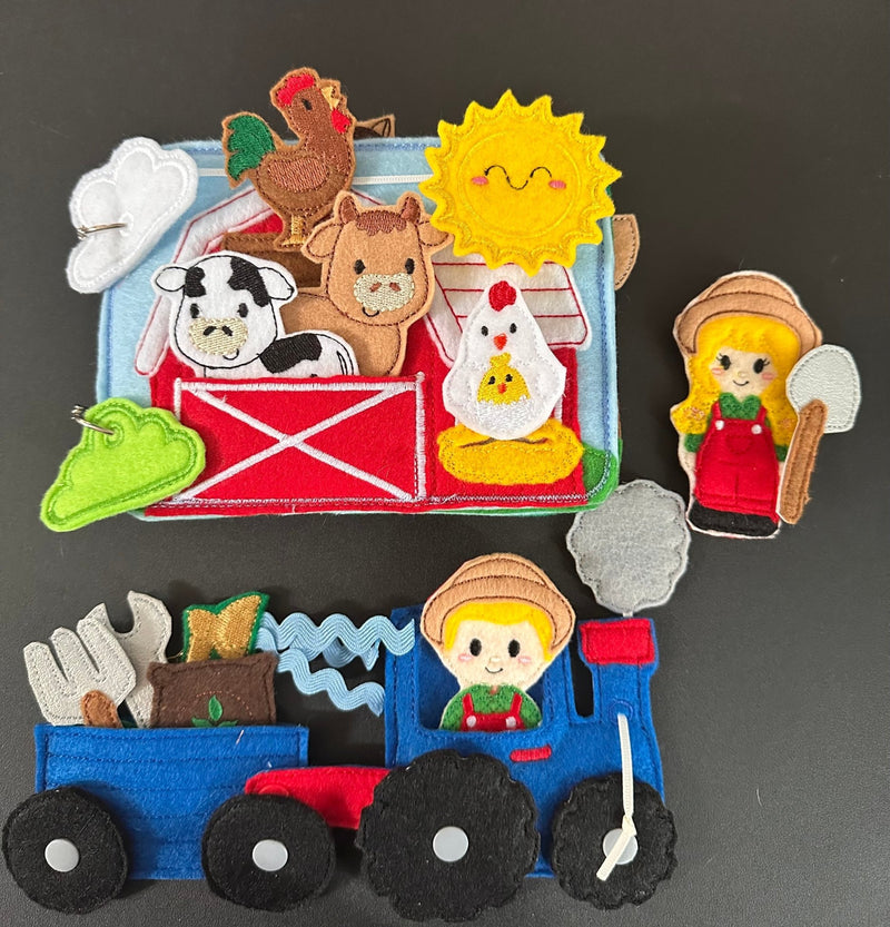 Farm Animal Quiet Book | Interactive Finger Puppet Activity Book-zoom-