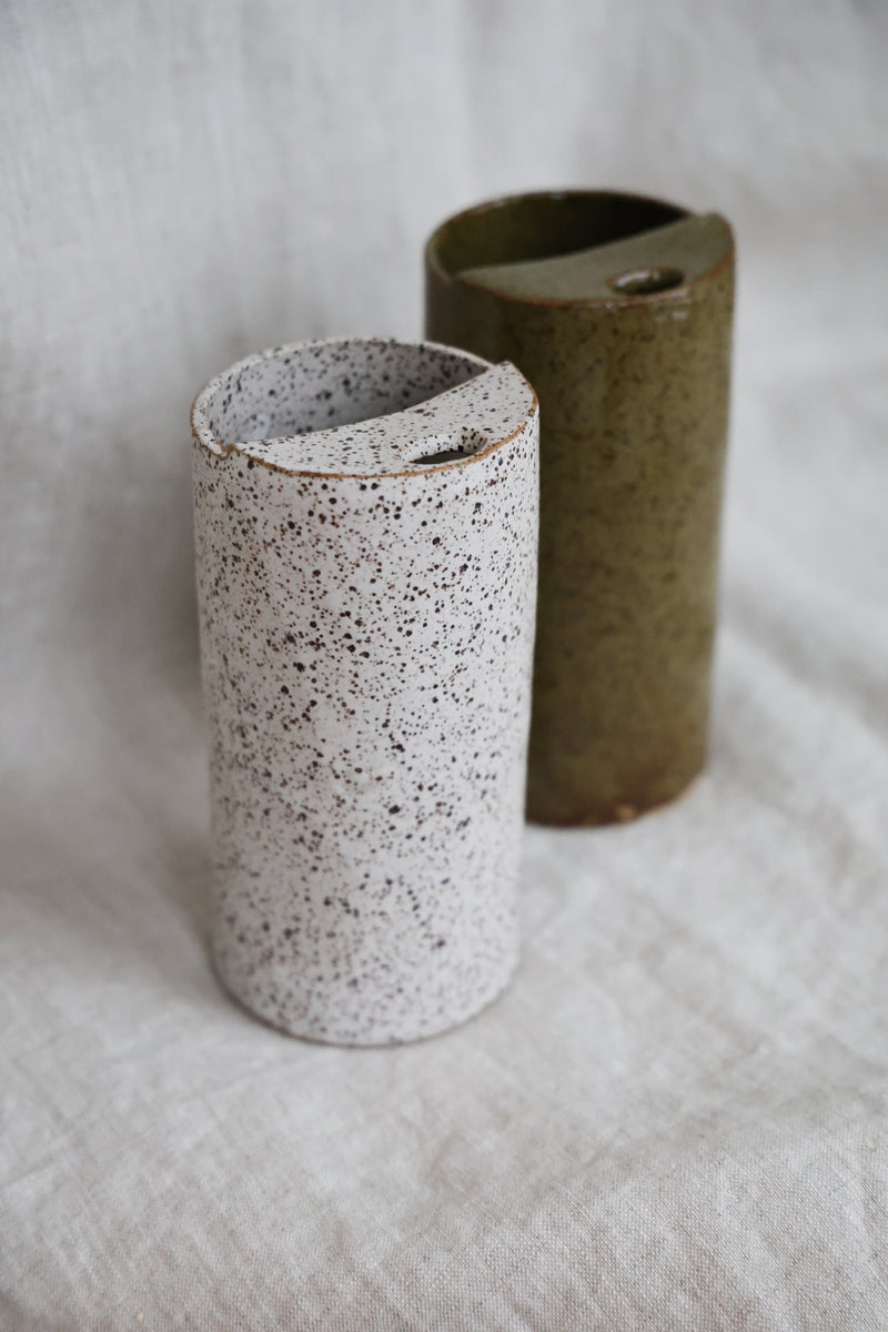 Matte White Speckled To-Go Cup | Ceramic Stoneware-zoom-