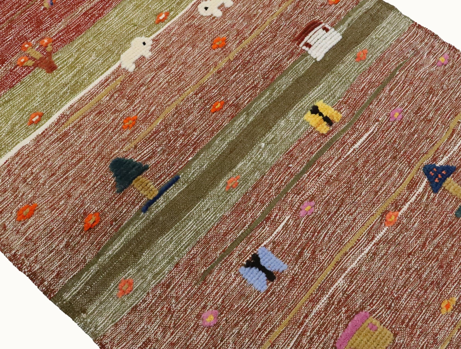 Twin Lambs Kids Rug | Handmade Wool Rug for Nursery, Playrooms & Children’s Rooms - Aware House