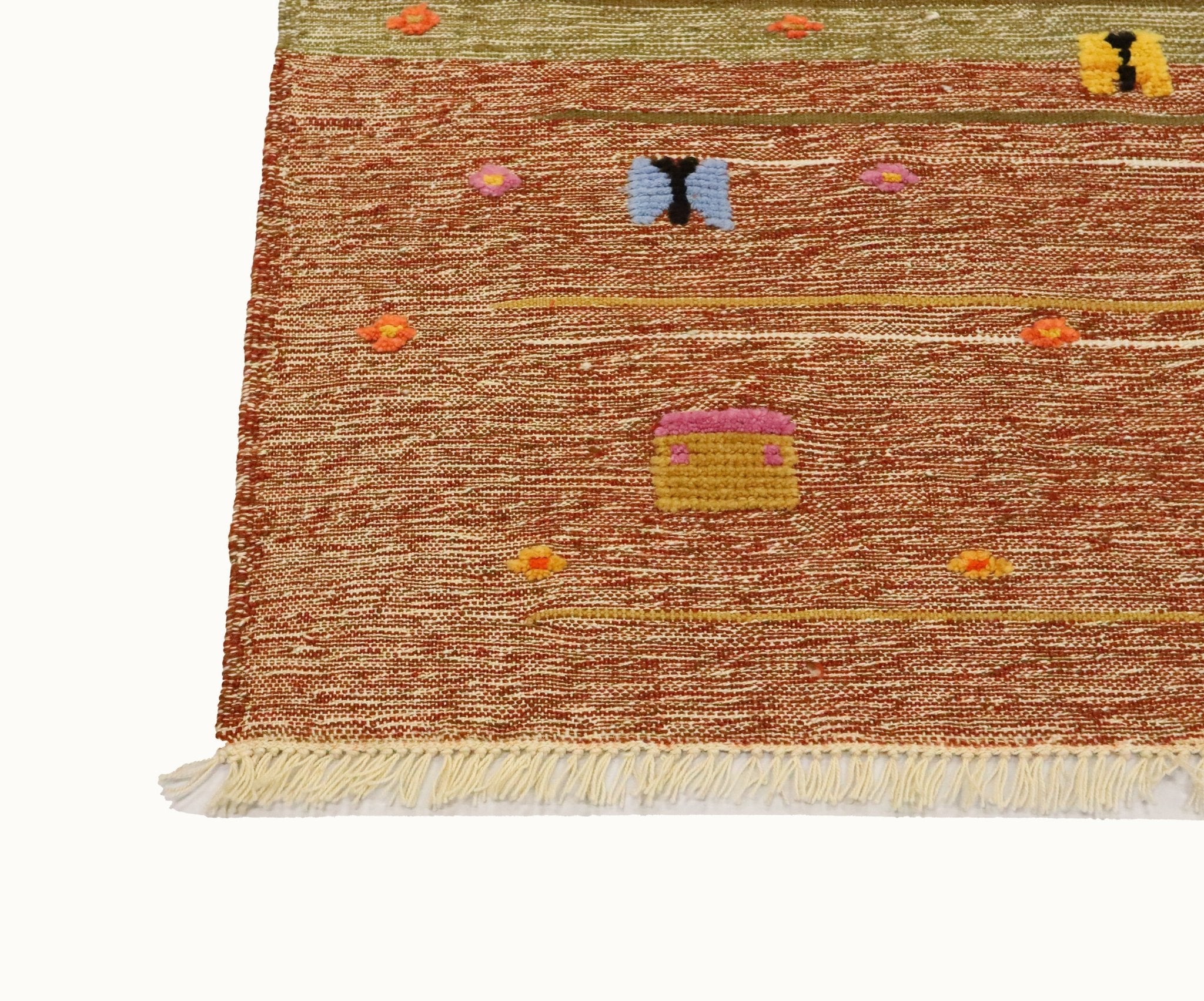 Twin Lambs Kids Rug | Handmade Wool Rug for Nursery, Playrooms & Children’s Rooms - Aware House