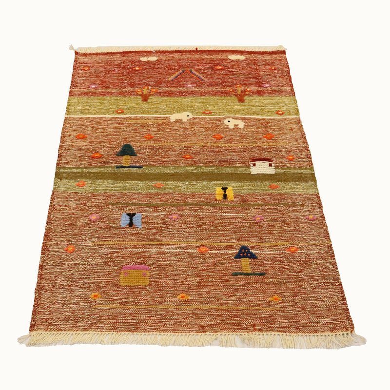 Twin Lambs Kids Rug | Handmade Wool Rug for Nursery, Playrooms & Children’s Rooms-zoom-