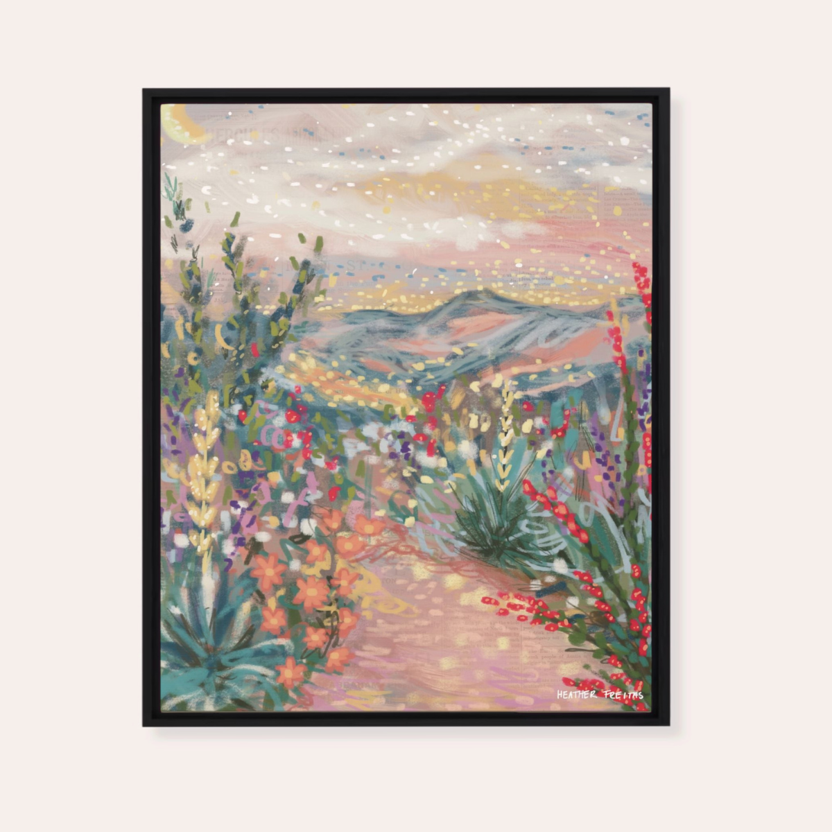 Pastel Desert | Framed Fine Art Canvas Print | Multiple Sizes-zoom-5