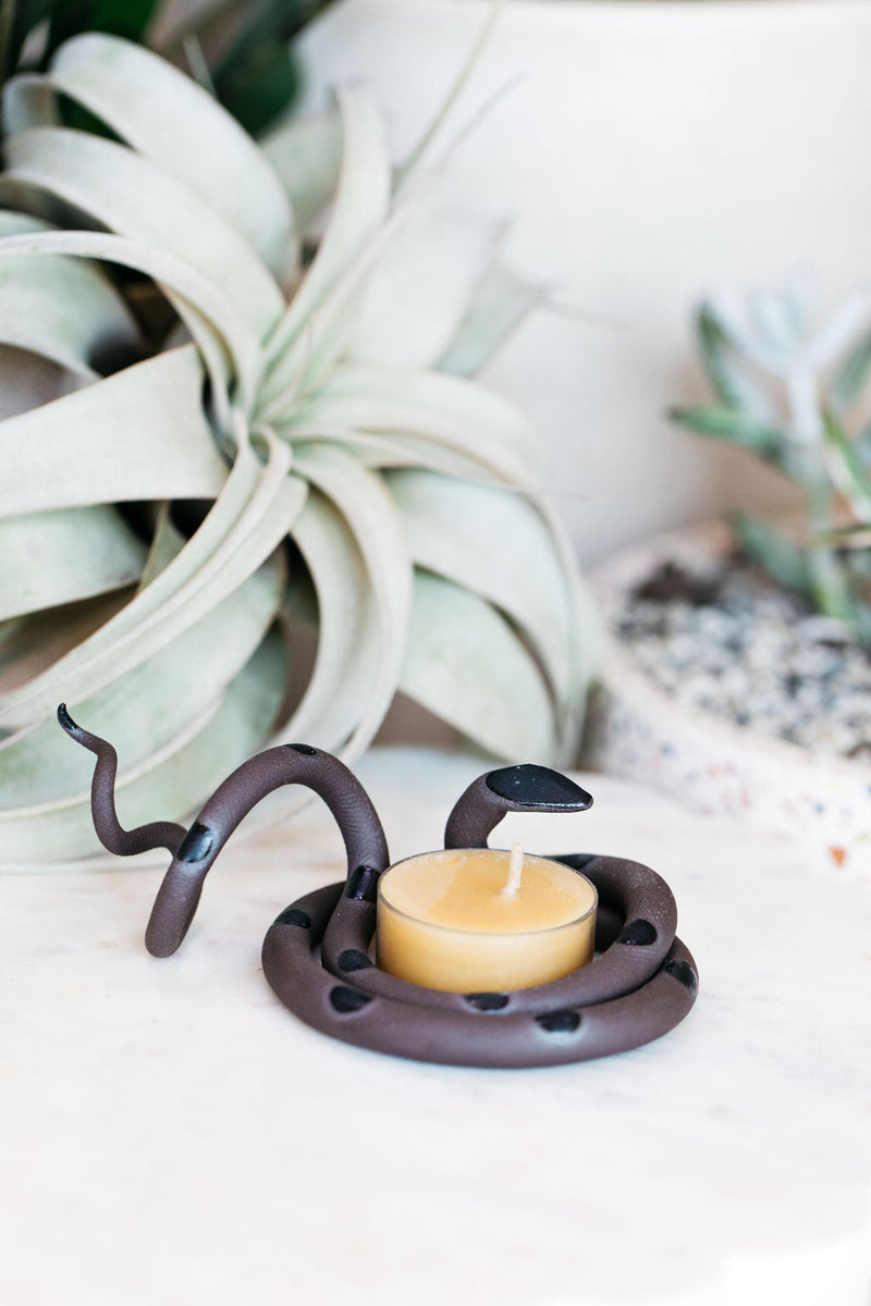 Ceramic Snake Tealight Holder-zoom-