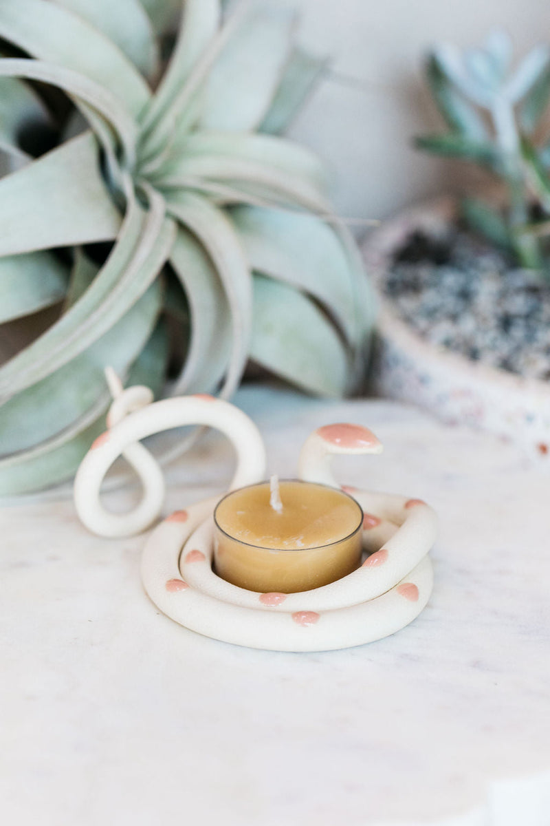 Ceramic Snake Tealight Holder-zoom-