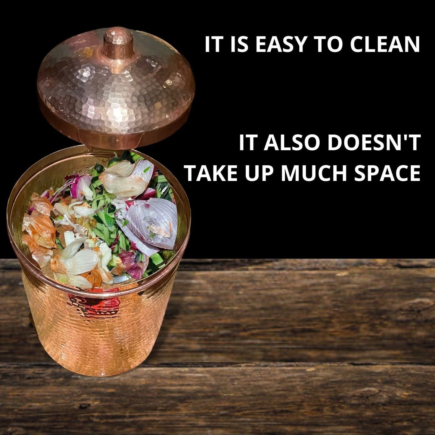 Copper Kitchen Compost Bin