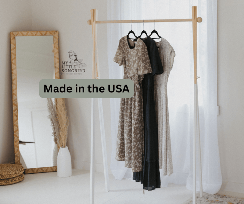 Large Wooden Clothing Rack | Minimalist A-Frame Garment Rack-zoom-