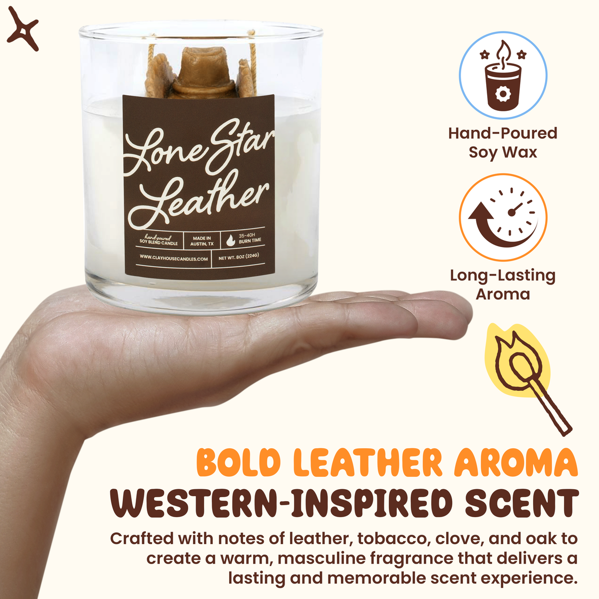 Lone Star Leather Container Candle-3