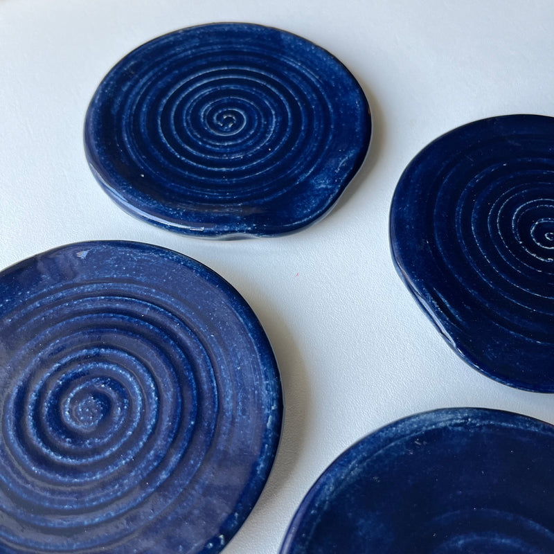 Blue Ceramic Spoon Rest-zoom-