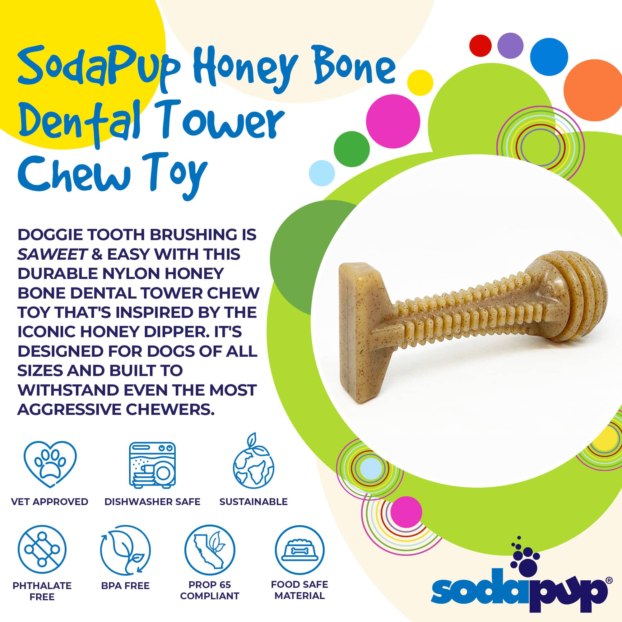 Honey Bone Dental Tower Nylon Chew Toy - Aware House