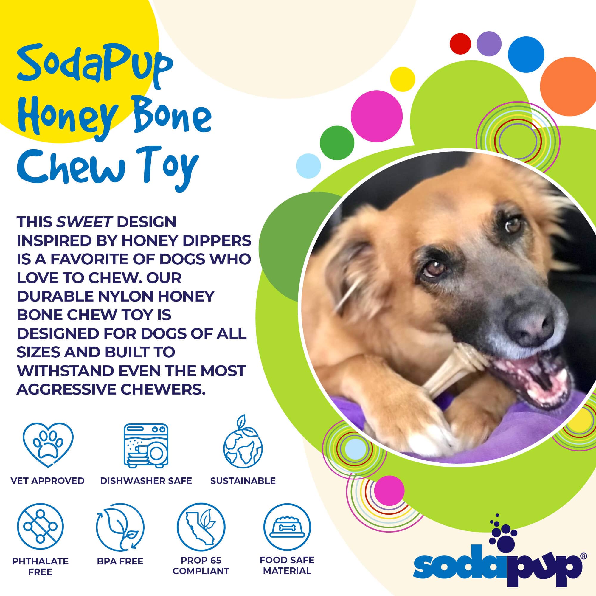Honey Bone Nylon Dog Toy for Aggressive Chewers - Aware House