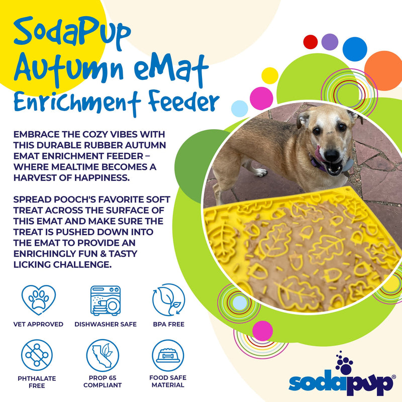 Autumn eMat - Enrichment Lick Mat For Dogs and Cats| Fall Leaves Design | SodaPup-zoom-