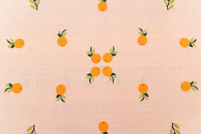 Hand Embroidered Farm to Table Tablecloth | 120" x 80"-zoom-