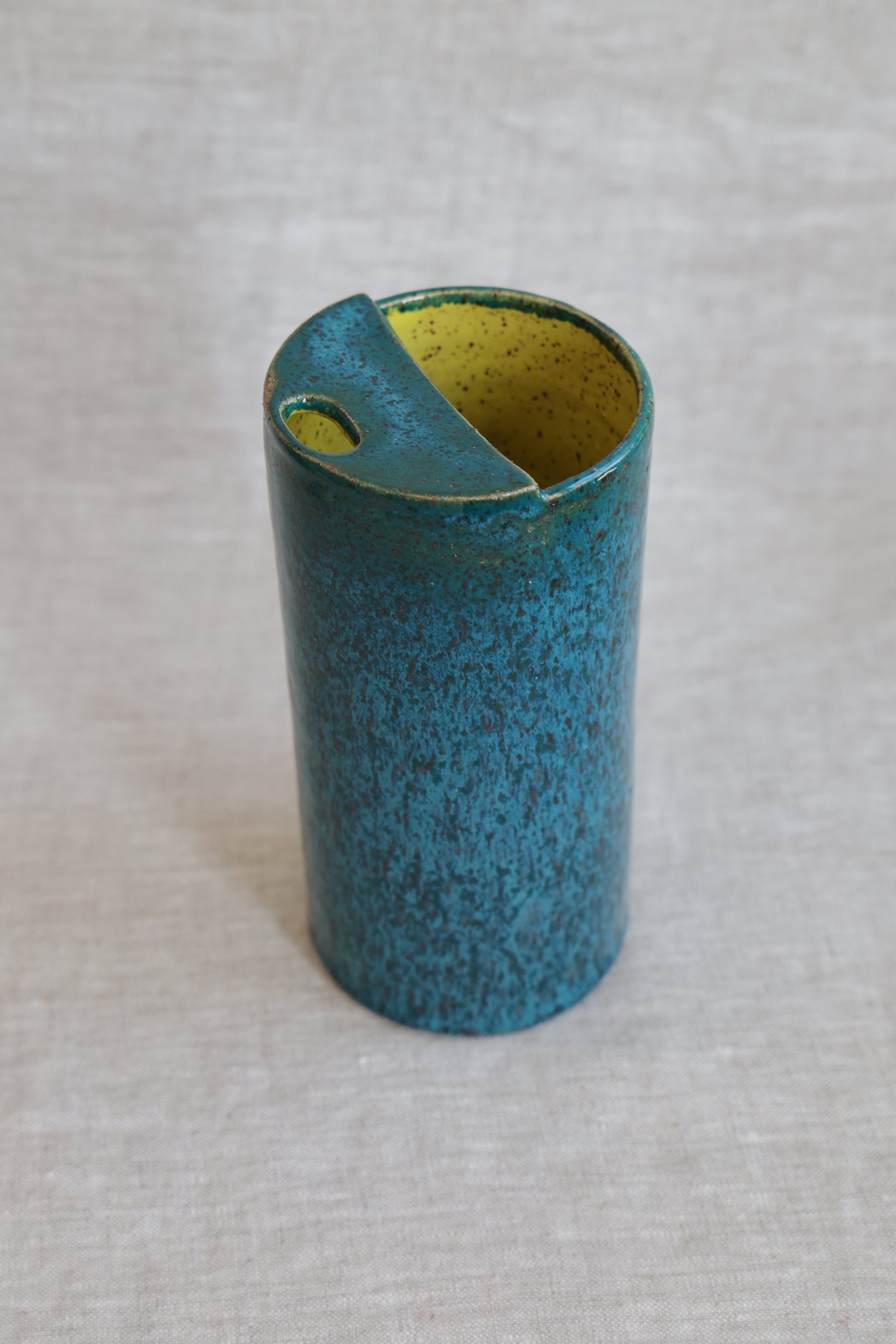 Turquoise & Yellow Speckled To-Go Cup | Ceramic Stoneware-3