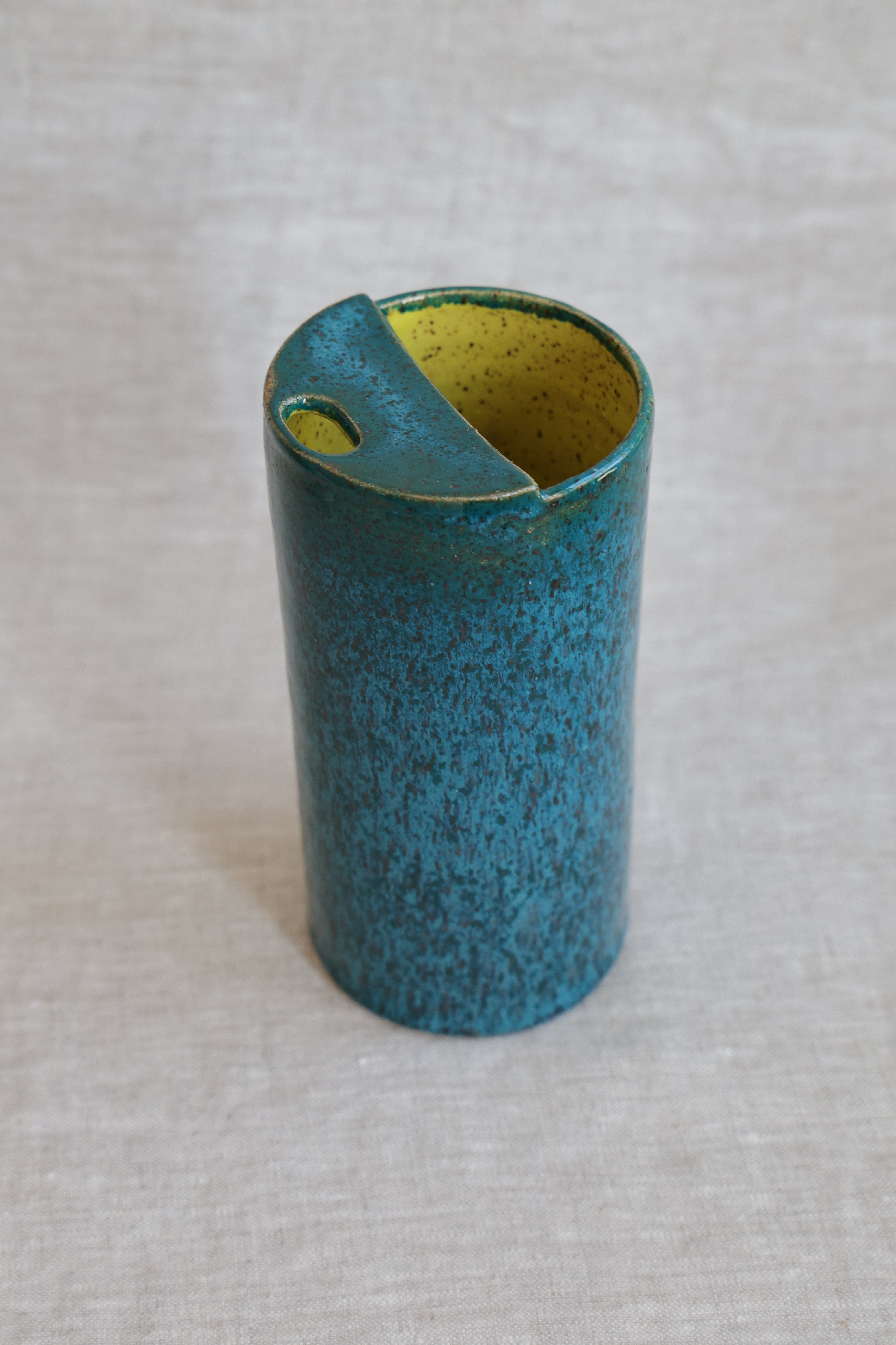 Turquoise & Yellow Speckled To-Go Cup | Ceramic Stoneware-zoom-3