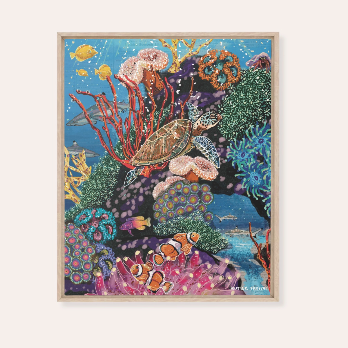 Turtle Tides | Framed Fine Art Canvas Print | Multiple Sizes-6