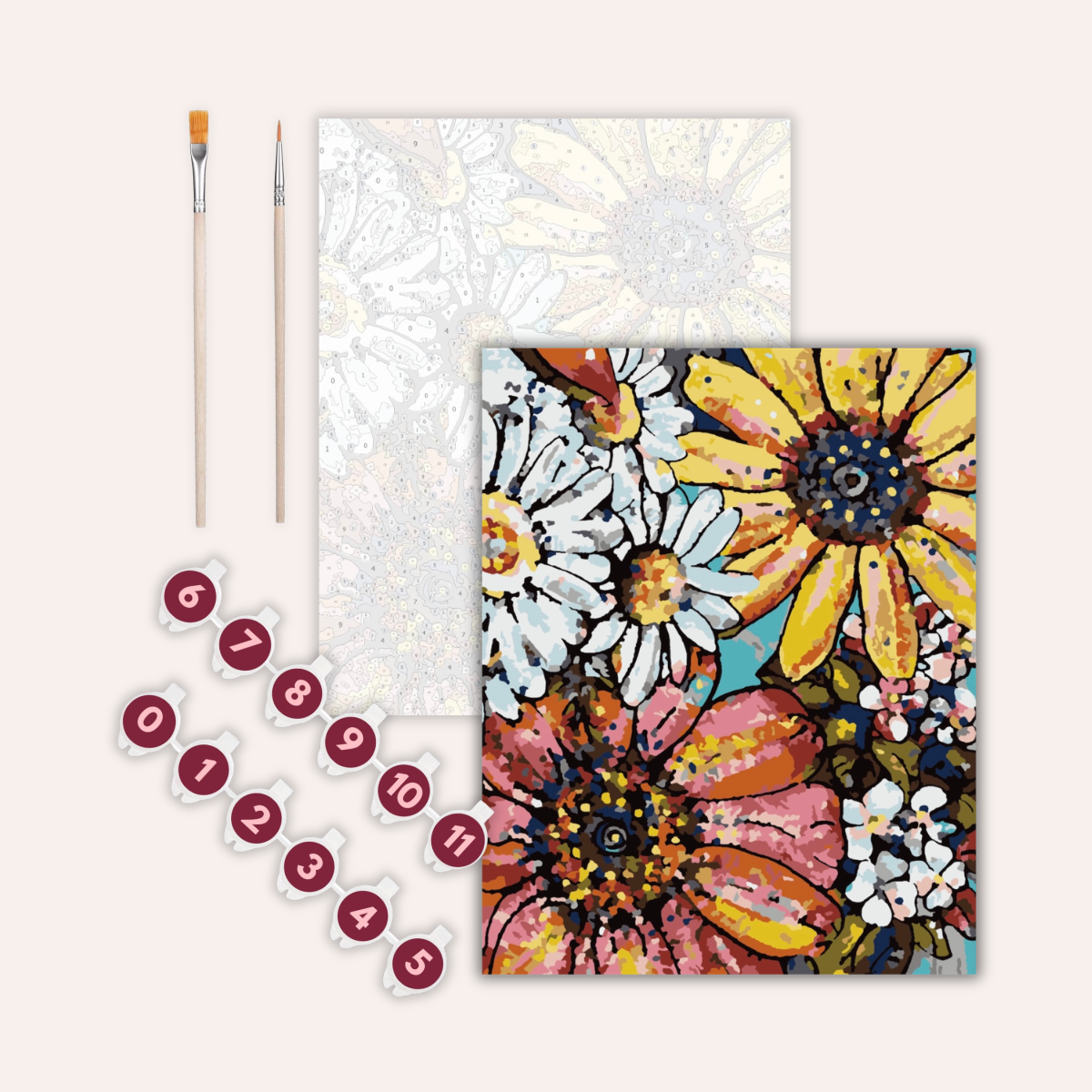Flower Power Paint by Numbers Kit